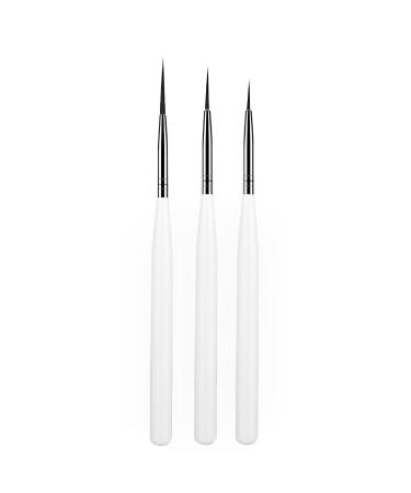 Luoshapucy nail design brush 3 pieces nail art liner brush professional nailart brush fineliner for DIY Nail Art Salon Design (white) - Buy Online on GoSupps.com