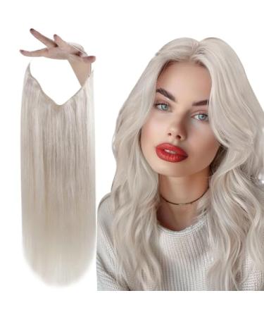 Vivien Blond Wire Extensions Real Hair Extensions Wire Real Hair Real Hair Extensions Platino Blonde #60 40cm 50g/50s 40cm 3-1 Wire #60