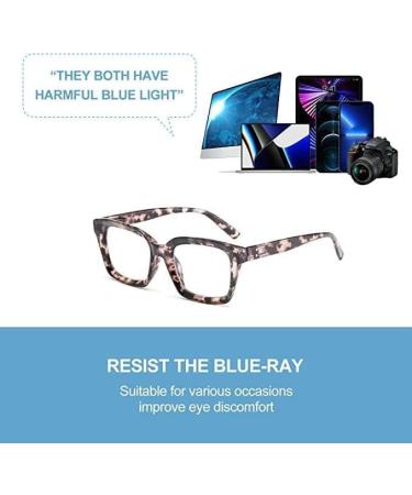 Retro Spring Hinge Women's Readers | Blue Light Blocking Square Glasses | Floral Pink & Grey Tortoise - Perfect for Men & Women - Buy Online on GoSupps.com