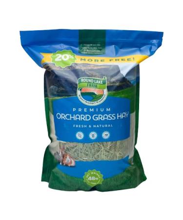 Round Lake Farm Timothy Hay and Orchard Grass for Guinea Pigs Rabbits Chinchillas Premium Quality and Excellent Source of Fiber No Additives or Preservatives (Orchard Grass 48oz)