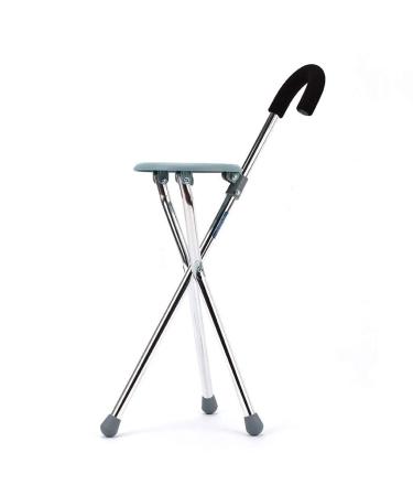 Crutches for The Elderly Four-Legged Cane with Seat Elderly Walker Basket Trekking Pole Non-Slip Walking Stick with Hospital Lucky Star