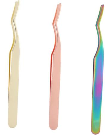 2PCS Curved Tip False Eyelash Tweezers & Eyebrow Clip - Miss Eyelash Curler Tools for Lash Extensions - Steel Eyelash Applicator - International Shipping Available - Buy Online on GoSupps.com