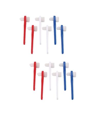 Gleavi 12 STK double -headed wrong toothbrush partial denture false toothbrushes Wiscs hard prosthesis brush soft toothbrush broken braces plastering tools strut adults