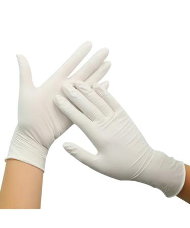 Cleaning Gloves 50/100pcs Work Dishwashing Kitchen Garden Home Cleaning Hair Salon Powder Free Gloves Dishwashing Gloves Medium White 100PCS