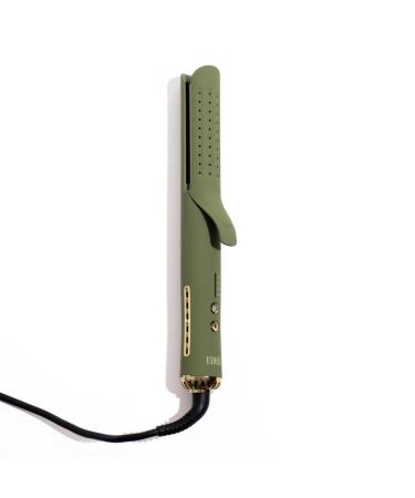 The Loulou 2-in-1 Airflow Hair Straightener & Curler | 1" Titanium Plates | 330 F to 450 F Heat Control With Cool Shot | 360 Swivel | Dual Voltage (Olive)