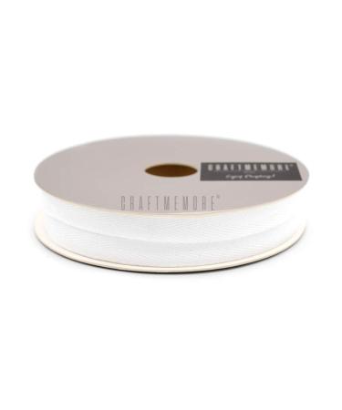 CRAFTMEMORE 3/8 Inch Twill Tape Fabric Ribbons Webbing Herringbone Twill Bias Binding Tape for Clothes Sewing Craft Trim Lace 36 Yards (MP90 Off White)