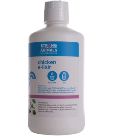 Strong Animals Chicken E-lixir - Organic Oregano Essential Oil & Prebiotics for Healthy Backyard Chickens (32 oz) - Buy Online on GoSupps.com