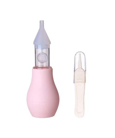Baby Nasal Aspirator Reusable Anti-Reflux Nose Cleaner Soft Silicone Nasal Aspirator for Infant Newborn Toddlers (Pink  One Size) Pink One Size