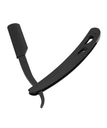Premium Straight Shaver & Manual Razor for Men | Stainless Steel Hair Removal Tool for Eyelashes - Black - Buy Online on GoSupps.com