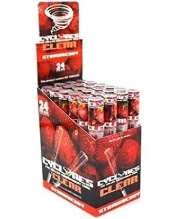 Cyclones Flavoured Pre Rolled Cones Clear - Clear Tube X 24 (Strawberry) - Buy Online on GoSupps.com