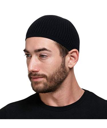 Candid Signature Apparel Skull Cap Kufi Beanies for Men & Women - 100% Cotton Skully, Running Cap & Helmet Liner, Checkered Black