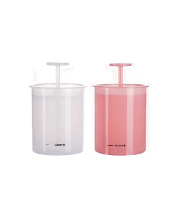 KRISMYA 2 Pcs Marshmallow Whip Maker Small Face Foam Maker Rich Cream Foamer Facial Cleanser Foam Cup Whip Bubble Maker for Face Wash (Pink and White)