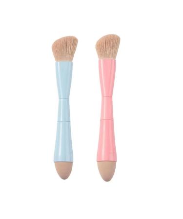 Lbvzxkad Double Ended Makeup Brush 4-In-1 Retractable Travel Cosmetic Brush Multifunctional Concealer Sponge Brush for Eyeshadow