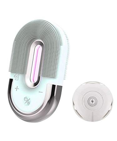 Jeenuuder Blue Face Cleaner Inductive Charging Vibration Electric Cleaning Brush Silicone Skin Care