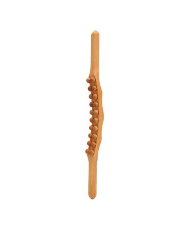 Guasha wooden ward tools wood therapy-scrain-lymphatic drainage massager two-row 20 pearls point treatment GUA-Sha tools for back leg stomach shoulder body  - Buy Online on GoSupps.com