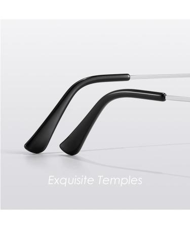 Lightweight Titanium Alloy Half-Frame Business Reading Glasses for Men | Blue Light Blocking 3.0x Gold Readers - International Shipping Available - Buy Online on GoSupps.com