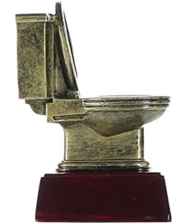 Gold Toilet Bowl Trophy | Last Place Loser Award - 6 Inch Tall - Engraved Plate Upon Request Blank (RFC) - Buy Online on GoSupps.com