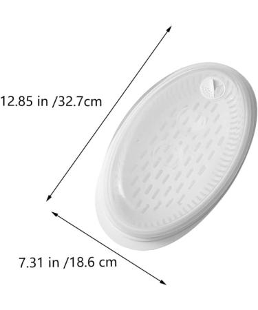 2 pcs steamer steam baskets for rice container with lid fish steaming holder fish steaming plate steamed fish plate oval fish pan microwave dish with cover white food grade pp Whitex2pcs 32.7x18.6cmx2pcs - Buy Online on GoSupps.com