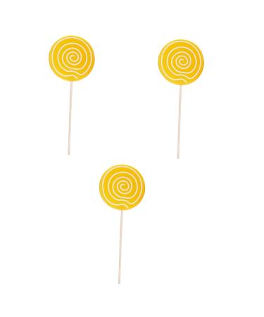Veemoon 3pcs Lollipop Crafts Kids Playset Large Lollipop Decor Candy Lollipop Prop Carnival Cosplay Baby Food Organic Tablet Holder for Car Wedding Topper Big Lollipop Cake Child Bamboo