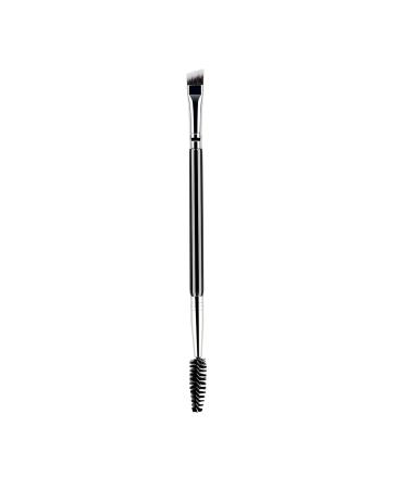 Eyebrow Brush Eyelash Comb makeup brushes Dual Ended Angled brush Spoolie brush 2 in 1 Lash eyebrow brush set makeup tool(Black Silver)