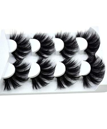 Shop NEW 4 Pairs 3D Mink Eyelashes - Fluffy Criss-Cross Handmade Makeup Tools | 25-30mm Lashes - Buy Online on GoSupps.com