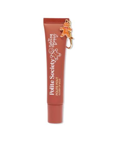Polite Society x The Solvang Bakery Polite Pout Glossy Lip Balm - Color Gingerbread 0.5 oz Lmited Edition