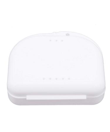 Idiytip ventilated denture box storage container mouth guard box teeth orthodontic retainer denture mouth guard case white