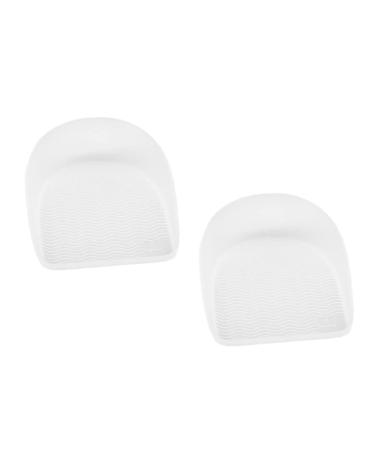 FRCOLOR 1 Pair Silicone Insoles Plantar Fasciitis Insoles Heels Cushioning Pads Silicone Half Heel Inserts Shoe Pads for High Heels Height Silicone Heel Cups Shoes Sole of Foot White White 10X6X1cm