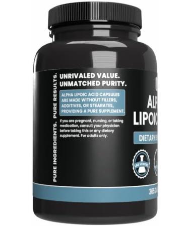PURE ORIGINAL INGREDIENTS Alpha Lipoic Acid (365 Capsules) No Magnesium Or Rice Fillers Always Pure Lab Verified 365 Count (Pack of 1) - Buy Online on GoSupps.com