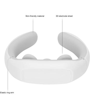 Professional Electrical Neck Massager - Blood Circulation Device | Hot Compression Vibration Therapy with 3 Electrodes (White) - Buy Online on GoSupps.com