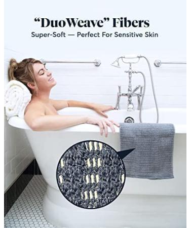 SUTERA Exfoliating Shower Towel - Premium Japanese Scrub Wash Cloth for Deep Cleanse - Microabrasion Duo Fibers - Asian Spa Skin Care for Body & Face - Buy Online on GoSupps.com