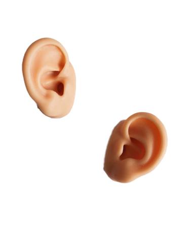 1 Pair of Highly Simulated Silicone Ear Models-Used for Acupuncture Practice Training Earrings Headset Display Props