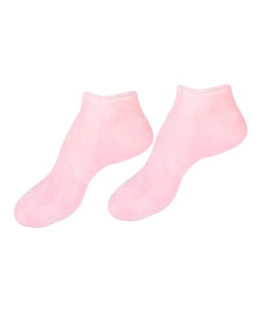 DOITOOL 3 Pairs Sock Overnight Cotton Dry-Proof Foot Moisturizing Gel Booties Skin Soles Soften Cracked Rejuvenate Humidor Gel Moisturizer Feet Spa Sebs Crusty Women's High Heels Pink
