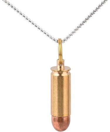 Brass & Purple Copper Bullet Cylinder Pendant Necklace - Stylish Mini Pill Holder Keychain for Men & Women - Buy Online on GoSupps.com