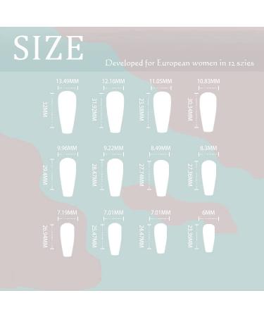 Sethexy Long Coffin Glossy Press-On Nails | 24-Piece French Acrylic False Nails for Women & Girls - International Shipping Available - Buy Online on GoSupps.com