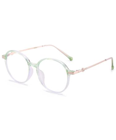 Lanomi fashion anti blue light reading glasses women men round reading aid blue light filter visual aid stylish tr90 anti fatigue glasses 1.0 1.5 2.0 2.5 3.5 4.0 transparent green 2.5 x