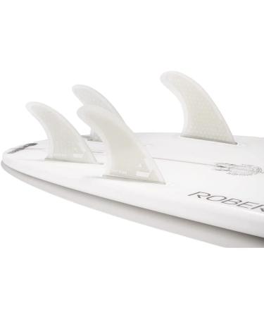 DORSAL Surfboard Fins Quad 4 Set Future Compatible White Medium Fiberglass with Honeycomb Hexcore