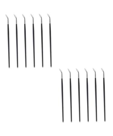 Beavorty 12 Pcs Long Handle Eyeliner Brush Cosmetic Tools Eyeliner Cream Brush Eye Makeup Brush Bend 18.1X0.5cmx2pcs As Shownx2pcs