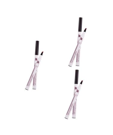 Beavorty Liquid Eyebrow Pen 3pcs Grey Eyebrow Pronged Waterproof Natural # Pencil Dark Liquid Sweat-proof Four Durable 1 count (Pack of 1) As Shownx3pcs