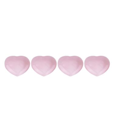 Lot de 4 pierres de gu rison en quartz rose sculpt en forme de c ur - Pierre de gu rison semi-pr cieuse