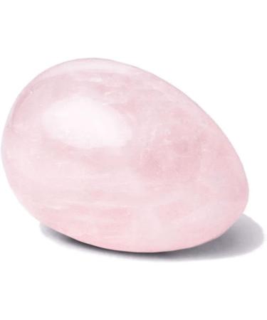Ekyo Rose Quartz Yoni Egg (4x3 cm) - Drilled with Uncharged Cord Instructions & Cleaning Brush - Pelvic Floor Training & Meditation for Women - Buy Online on GoSupps.com