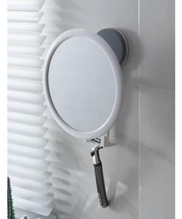 Shower Mirror Fogless for Shaving - with Suction, Razor Holder Shower , Makeup Mirrors , Mirror, Bathroom Accessories, 360 Degree Rotation Holds Razors Men (White) 17 x 7.4 x 18.9cm
