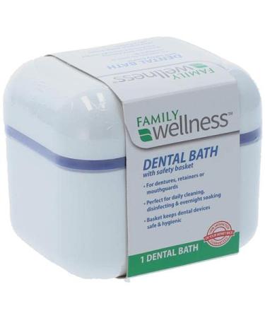 Family Wellness Denture Case, Denture Cup with Strainer Safety Basket, For Dentures, Restrainers, Or Mouthguards - Buy Online on GoSupps.com