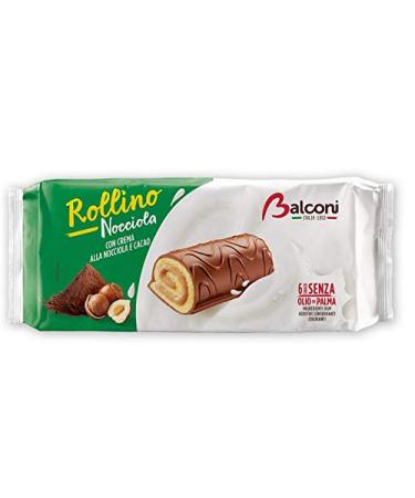 Balconi Rollino Nocciola Mini Cakes with Hazelnut Cream Covered in Chocolate (6x37g) 222g