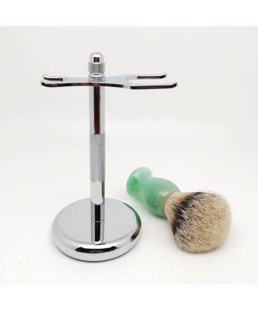 Premium Stainless Steel Razor Holder & Silver Hair Shaving Brush Set for Men | Stylish & Practical Grooming Essentials - Buy Online on GoSupps.com