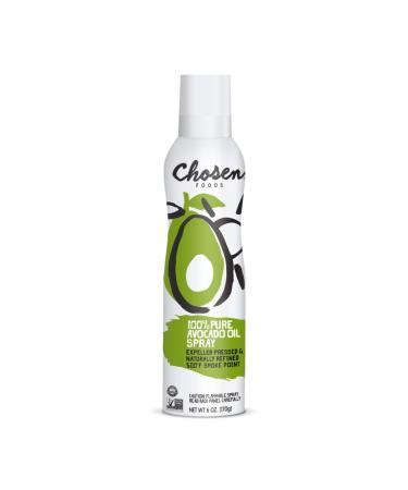 Chosen Foods 100% Pure Avocado Oil Spray, Keto and Paleo Diet Friendly, Kosher Cooking Spray for Baking, High-Heat Cooking and Frying (6 oz) 6 Ounce (Pack of 1)