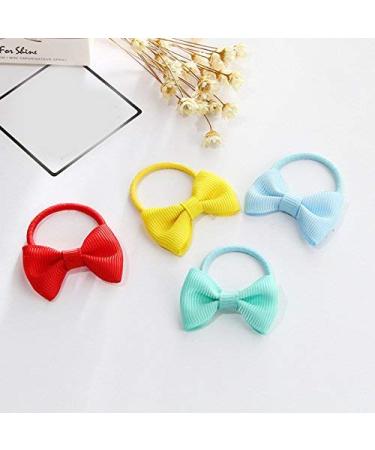 FRCOLOR 14Pcs Hair Bows Ties for Girls - Elastic Baby & Toddler Hair Tie Bands | Colorful Fabric Holders for Kids - Buy Online on GoSupps.com