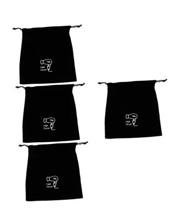 SKISUNO 4pcs Flannel Hair Dryer Bag Velour Portable Blow Dryer Bag Travel Bag for Blow Dryer and Hair Tool