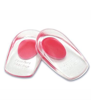 VivoFoot Gel Heel Cups Shoe Inserts for Plantar Fasciitis Heel Spur & Achilles Pain Relief Heel Lift Pads for Men & Women (Small 1 Pair) Red Small 1 Pair