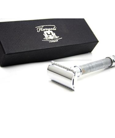 Men's Safety Razor with Silver Handle - Newly Designed by Haryali London - No Blades Included | Premium Shaving Experience - Buy Online on GoSupps.com